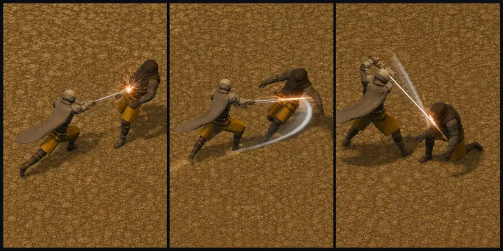 Lunging Thrust — Warrior discipline — a long lunge that punishes a retreating foe.