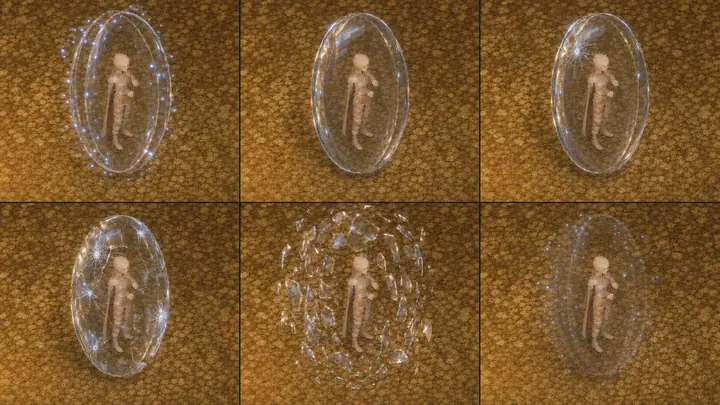 Crystal Ward — Mage discipline — a crystalline shell that shatters when it breaks.