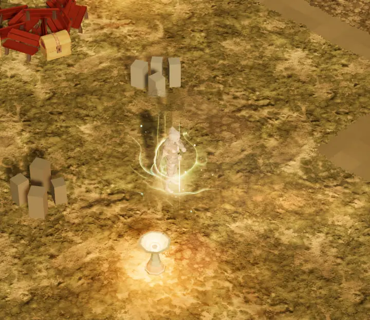Radiant Mend — Mage discipline — golden light gathers around the caster.