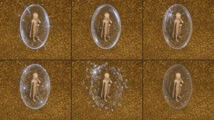 Arcane Ward — Mage discipline — a ward pulses and breaks apart.