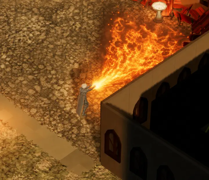 Emberstream — Mage discipline — flame pours out in a widening torrent.