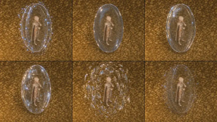 Glass Ward — Mage discipline — the ward forms, flickers, and collapses.